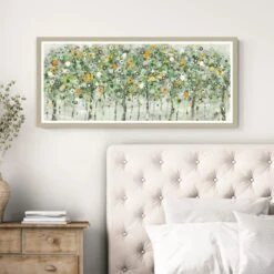 Beyond The Verdant Trees Framed Print