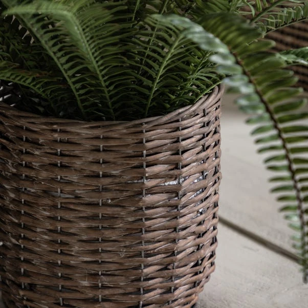 Artificial Fern In Wicker Plant Pot 2 Artificial Fern In Wicker Plant Pot - Image 2