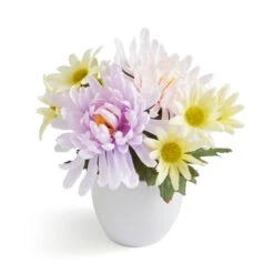 Artificial Floral Arrangement In White Ceramic Plant Pot -Home Decor Shop 30960665 alt02