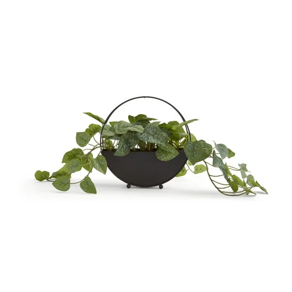 Artificial Trailing Plant In Round Metal Vase 3 Artificial Trailing Plant In Round Metal Vase - Image 3