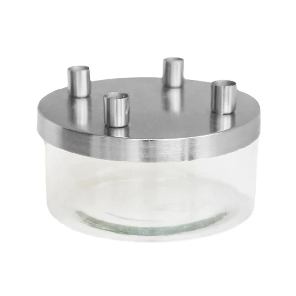 Metal Candlestick Holder With Glass Bowl 9 Metal Candlestick Holder With Glass Bowl - Image 9