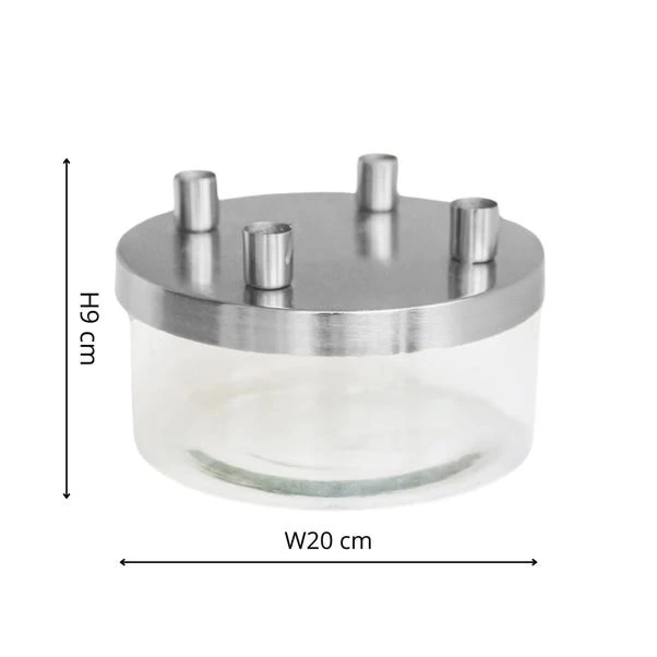 Metal Candlestick Holder With Glass Bowl 10 Metal Candlestick Holder With Glass Bowl - Image 10