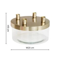 Metal Candlestick Holder With Glass Bowl 14 Metal Candlestick Holder With Glass Bowl -Home Decor Shop 30976794 alt04