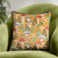 Wylder Wild Garden Mushroom Square Cushion Cover