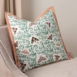 Wylder Silk Moth Cotton Square Cushion Cover