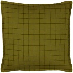 Yard Linen Grid Check Square Cushion Cover -Home Decor Shop 30978823 alt01