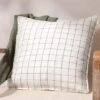 Yard Linen Grid Check Square Cushion Cover