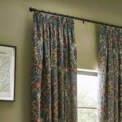 Morris & Co. Seaweed Matte Velvet Pencil Pleat Curtains -Home Decor Shop 30982513