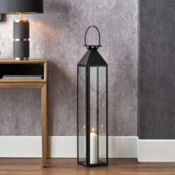 Metal & Glass Lantern -Home Decor Shop 30983171