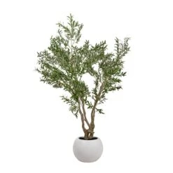 Artificial Extra Large Olive Tree In Rounded White Plant Pot -Home Decor Shop 30983173 alt03