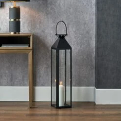 Metal & Glass Lantern -Home Decor Shop 30983178