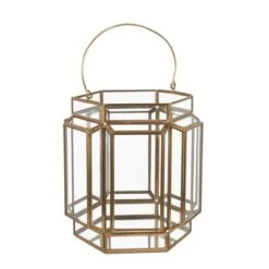 Brass Wide Hexagon Lantern -Home Decor Shop 30983188 alt03