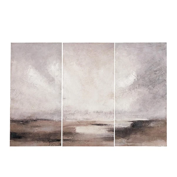 Set Of 3 Grey Abstract Black Framed Canvases 4 Set Of 3 Grey Abstract Black Framed Canvases - Image 4