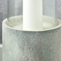Metal & Glass Pedestal Hurricane Candle Holder -Home Decor Shop 30983198 alt02