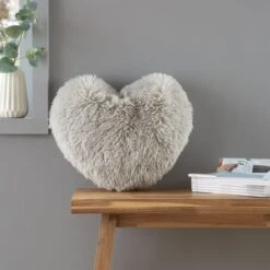 Catherine Lansfield Cuddly Heart Cushion -Home Decor Shop 30983258