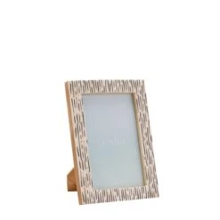 Hestia White Striped Bone Effect Photo Frame