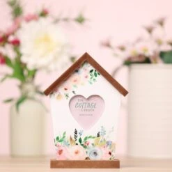 The Cottage Garden Birdhouse Heart Photo Frame